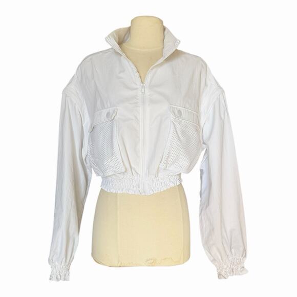 Spiritual Gangster Bridget Crop Zip Jacket / Vest 2-Way Bright White Small NWT - Picture 3 of 16